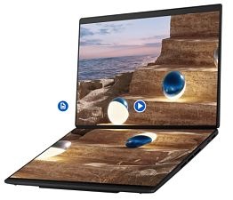 Laptop ASUS Zenbook DUO (UX8406) UX8407AA-SN595X, 14.0 inch 2880 x 1800 Touchscreen, Intel Core Ultra 9 388H (16 C / 16 T, 2.1 GHz - 5.1 GHz, 18 MB cache, N/A), 32 GB LPDDR5X, 1 TB SSD, Intel Intel Arc Graphics, Windows 11 Pro, Tastatura International, Moher Gray