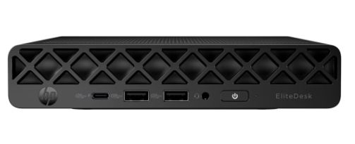 Desktop PC HP EliteDesk 8 Mini G1i Mini PC, Intel Core Ultra 7 356H (16 C / 22 T, Nespecificat - Nespecificat, 24 MB Intel Smart Cache cache, 45 W), 16 GB DDR5, 512 GB SSD, Fara unitate optica, Intel Intel Graphics Partajata, 90 W - adaptor extern, Windows 11 Pro