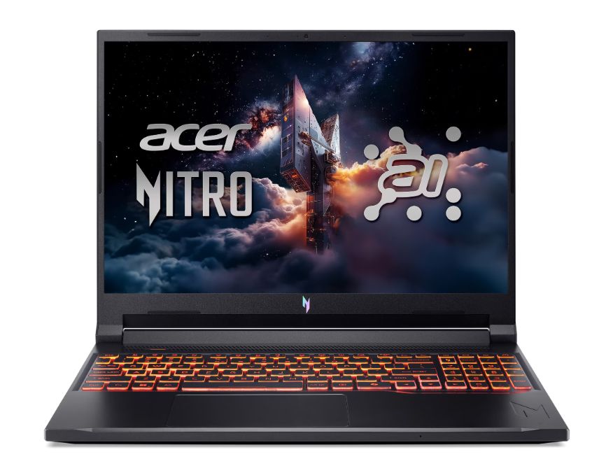 Laptop Acer Nitro V 16 AI ANV16-42-R0W6, 16 inch 1920 x 1200, AMD Ryzen 7 260 (8 C / 16 T, 3.8 GHz - 5.1 GHz, 24 MB cache, 45 W), 32 GB DDR5, 1 TB SSD, Nvidia GeForce RTX 5070, Windows 11 Home, Tastatura US, Negru