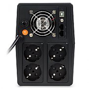 UPS nJoy PWUP-LI200H1-AZ01B, 2000 VA, 1200 W, cu management, line-interactive, 4x Schuko, 4 minute (50% sarcina), Tower, Negru