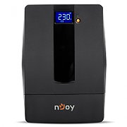 UPS nJoy PWUP-LI200H1-AZ01B, 2000 VA, 1200 W, cu management, line-interactive, 4x Schuko, 4 minute (50% sarcina), Tower, Negru