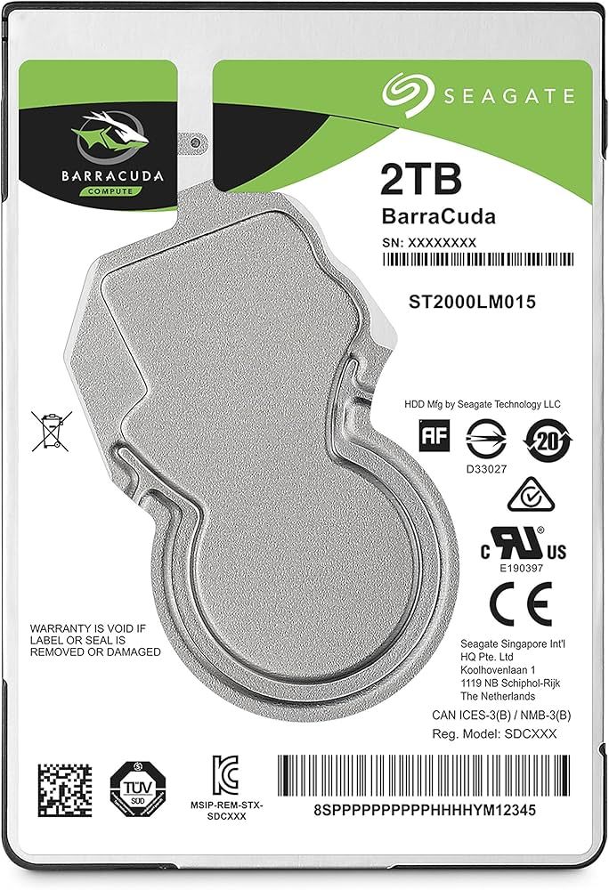 HDD laptop Seagate BarraCuda Compute 2 TB 2.5 inch SATA 3 5400 RPM 128 MB