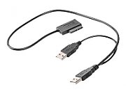 CABLU USB GEMBIRD adaptor, USB 2.0 (T) la slim S-ATA (T), 50cm, pt. SSD, DVD, cu USB suplimentar pt. extra power, negru,  A-USATA-01  (include TV 0.06 lei)