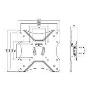 SUPORT de perete LOGILINK, pt 1 TV/monitor plat, diag. max 42 inch, inclinare, max 25 Kg,  BP0005