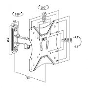 SUPORT de perete LOGILINK, pt 1 TV/monitor plat, diag. max 42 inch, inclinare, pivotare, max 25 Kg,  BP0007