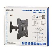 SUPORT de perete LOGILINK, pt 1 TV/monitor plat, diag. max 42 inch, inclinare, pivotare, max 25 Kg,  BP0007