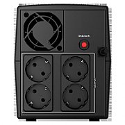 UPS nJoy UPLI-LI100KE-CG01B, 1000 VA, 600 W, fara management, line-interactive, 4x Schuko, 10 minute (50% sarcina), Negru