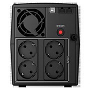 UPS nJoy UPLI-LI100KU-CG01B, 1000 VA, 600 W, cu management, line-interactive, 4x Schuko, 10 minute (50% sarcina), Negru