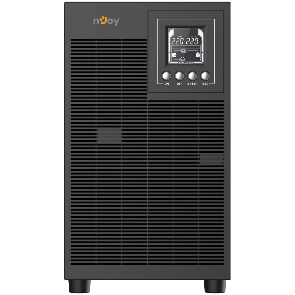 UPS nJoy UPOL-OL300EP-CG01B, 3000 VA, 2400 W, cu management, on-line, 4x Schuko, 7 minute (50% sarcina), Negru