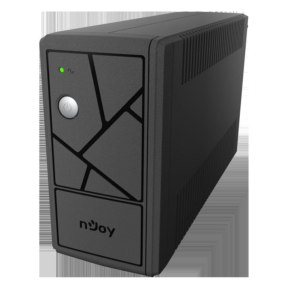 UPS nJoy UPLI-LI080KE-CG01B, 800 VA, 480 W, fara management, line-interactive, 2x Schuko, 3 minute (50% sarcina), Negru
