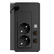 UPS nJoy UPLI-LI080KE-CG01B, 800 VA, 480 W, fara management, line-interactive, 2x Schuko, 3 minute (50% sarcina), Negru