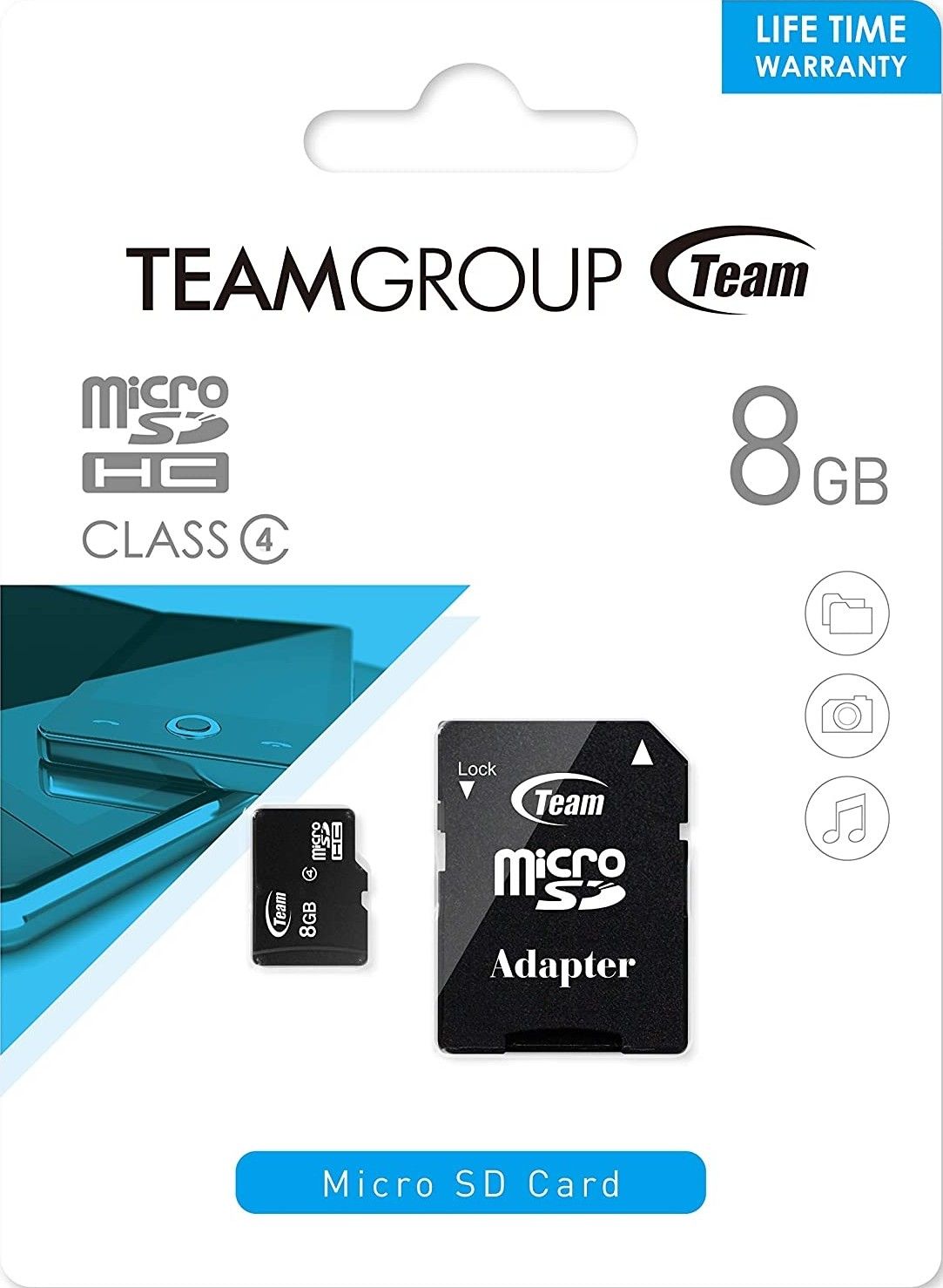 Team memory card - microSDHC - 8 GB - black