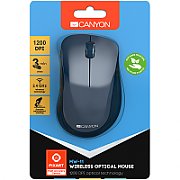 Canyon  2.4 GHz  Wireless mouse ,with 3 buttons, DPI 1200, Battery:AAA*2pcs  ,Blue67*109*38mm 0.063kg