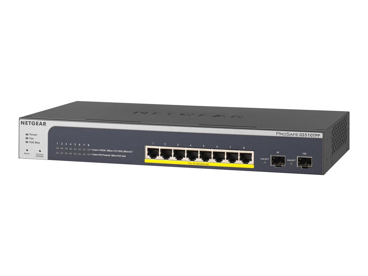 Switch NetGear GS510TPP-100EUS, 10 porturi 10 / 100 / 1000 MBs