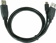 CABLU alimentare si date GEMBIRD, pt. smartphone, USB 2.0 (T) la Mini-USB 2.0 (T), 0.9m, conectori auriti, extra power socket USB 2.0 (T), negru,  CCP-USB22-AM5P-3  (include TV 0.06 lei)
