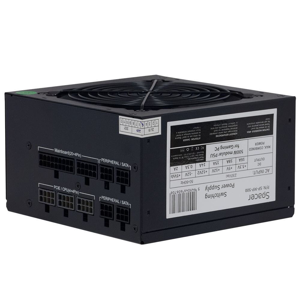 Sursa Spacer SP-MP-500, 500 W, ATX, 80+, Full modulara