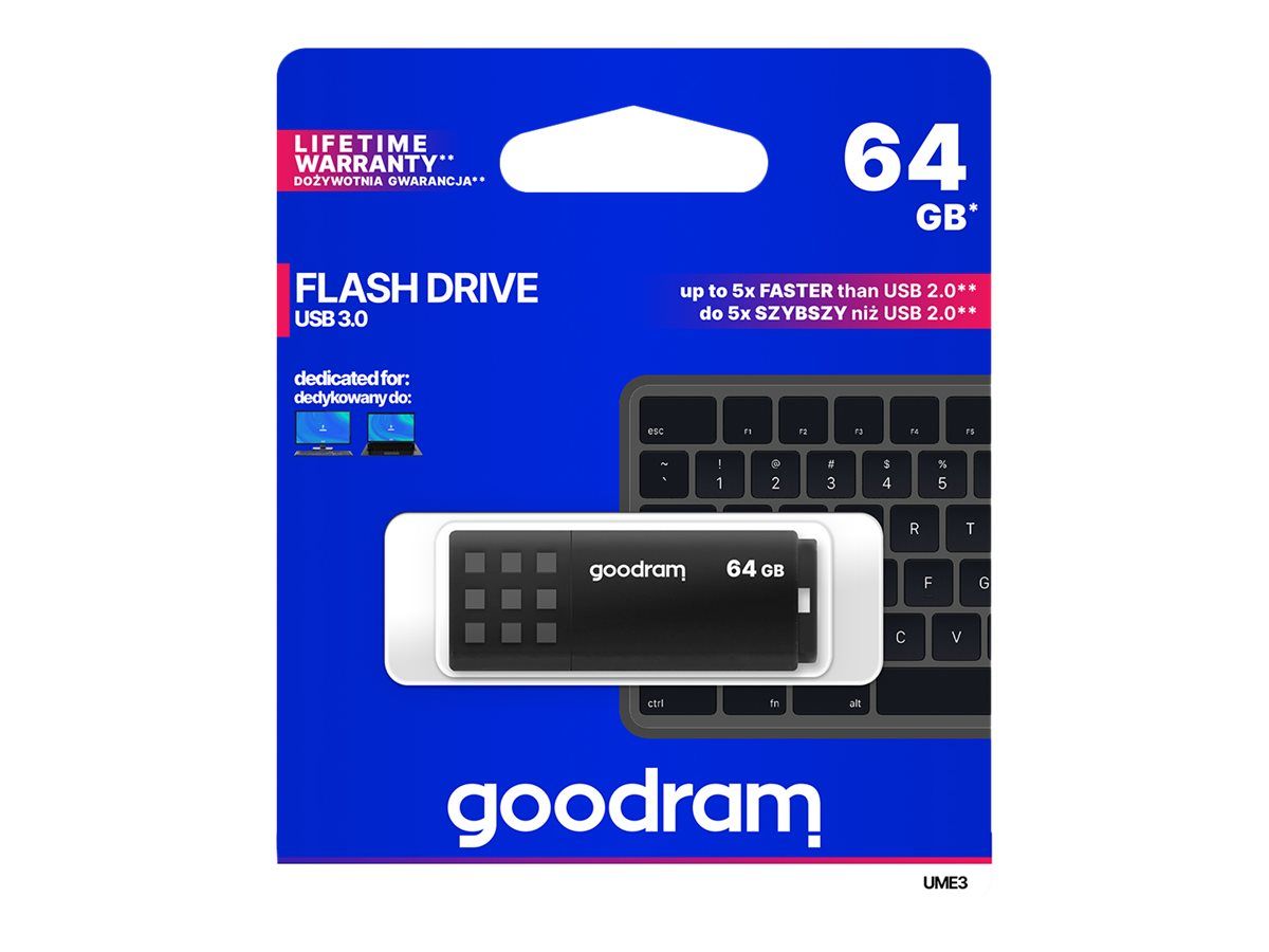 GOODRAM UME3-0640K0R11 GOODRAM memory USB UME3 64GB USB 3.0 Black