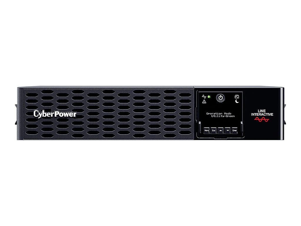 UPS Cyber Power PR2200ERT2U, 2200 VA, 2200 W, cu management, line-interactive, 6x C13, 2x C19, 1x RJ45, 1x USB, Sealed Lead-acid, 11.4 minute (50% sarcina), LCD, Rack 2U, Negru