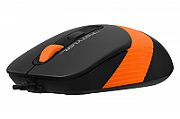 MOUSE A4tech,  FM10 , PC sau NB, cu fir, USB, optic, 1600 dpi, butoane/scroll 4/1, , negru / portocaliu,  FM10 Orange  (include TV 0.15 lei)