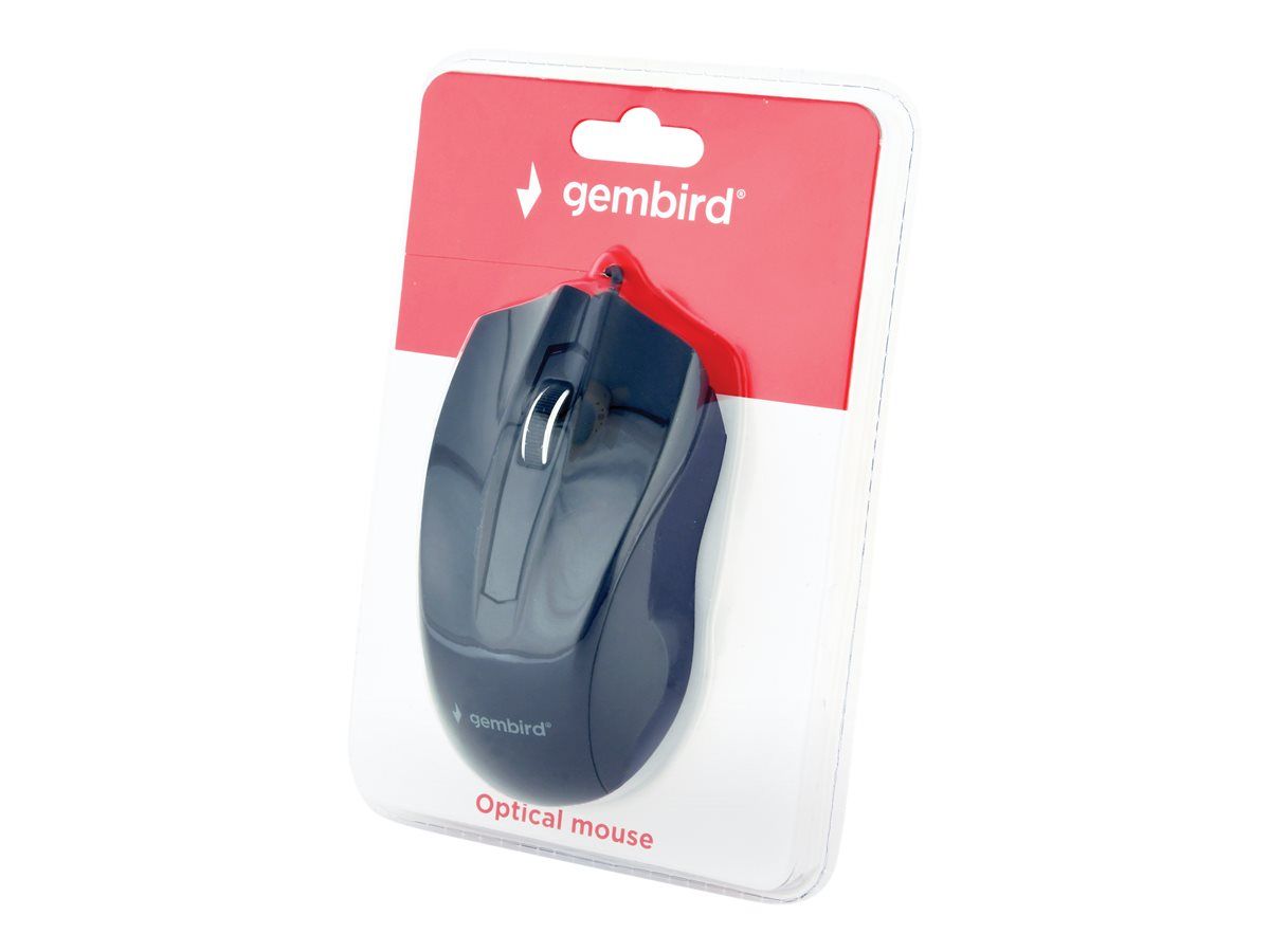 MOUSE GEMBIRD, PC sau NB, cu fir, USB, optic, 1000 dpi, butoane/scroll 3/1, , negru,  MUS-3B-01  (include TV 0.15 lei)
