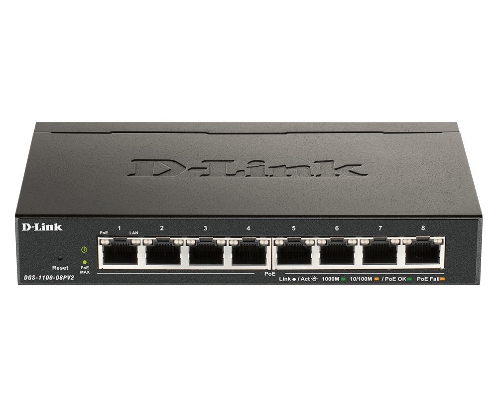 Switch D-Link DGS-1100-08PV2, 8 porturi 10 / 100 / 1000 MBs