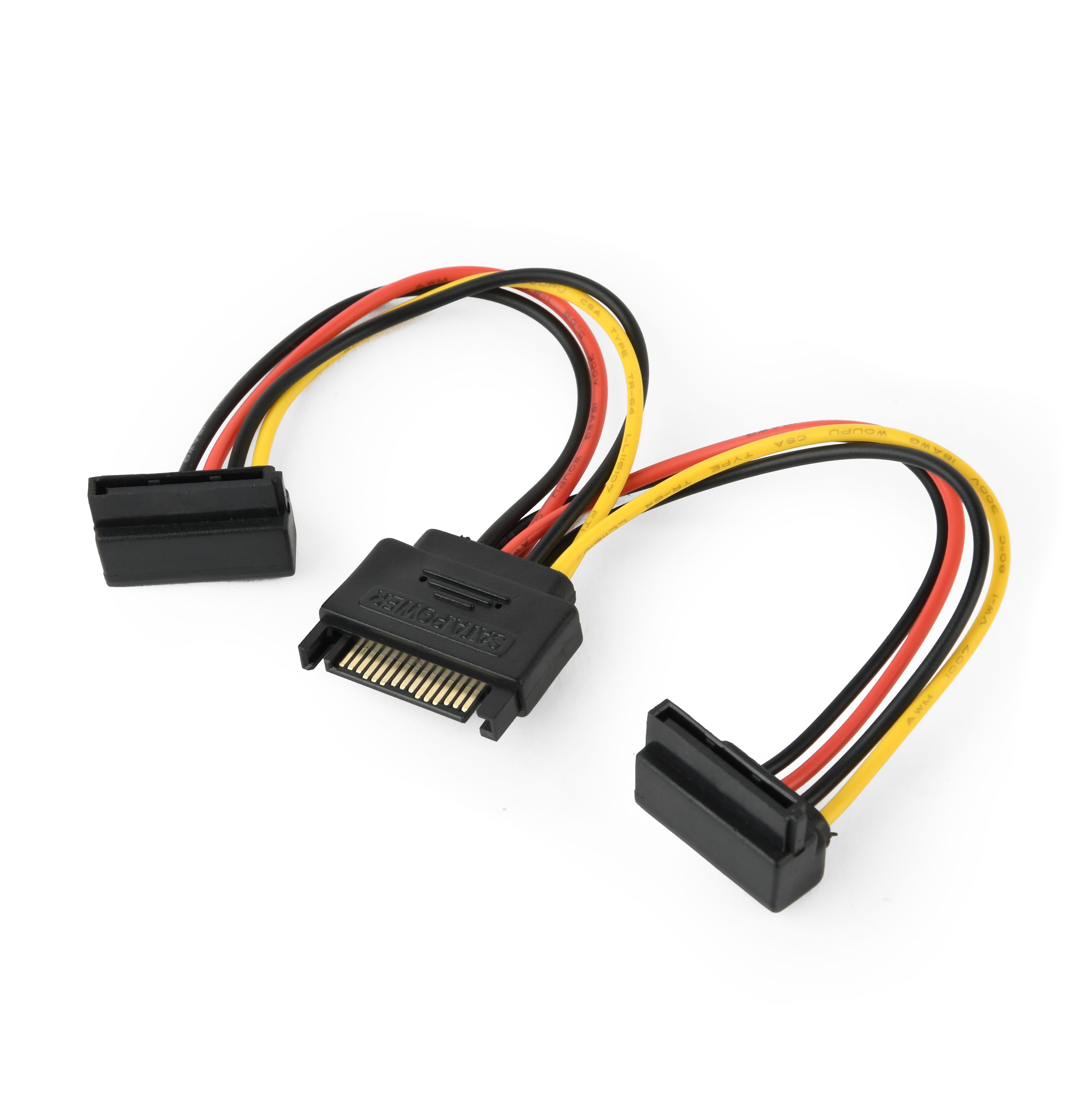 CABLU date GEMBIRD, adaptor S-ATA (T) la 2 x S-ATA (M) in unghi drept, 0.15 m,  CC-SATAM2F-02  (include TV 0.06 lei)