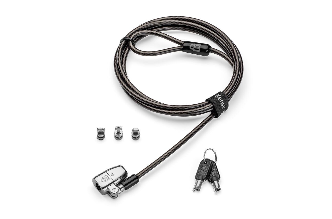 CABLU securitate KENSINGTON pt. notebook 3-in-1 slot standard / Nano / Wedge, cheie standard, conectare one-click,1.8m, cablu otel carbon, permite pivotare si rotire cablu,  ClickSafe 2.0   K68102EU  (include TV 0.15 lei)