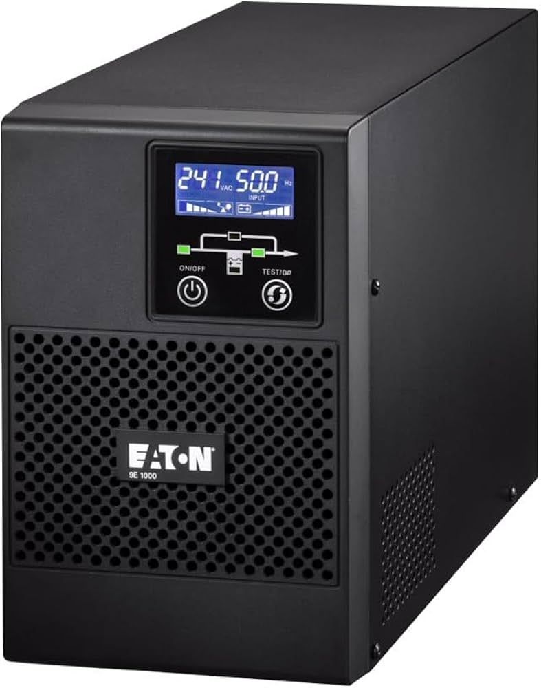 UPS Eaton 9E1000I, 1000 VA, 800 W, cu management, on-line double-conversion, 4x C13, 1x C14, 1x USB, 12.0V/9.0Ah Sealed Lead-acid, LCD, Tower, Negru