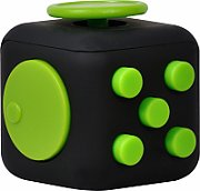 CUB ANTISTRES SPACER, FIDGET, black cu butoane green,  SP-CUBE-FGET
