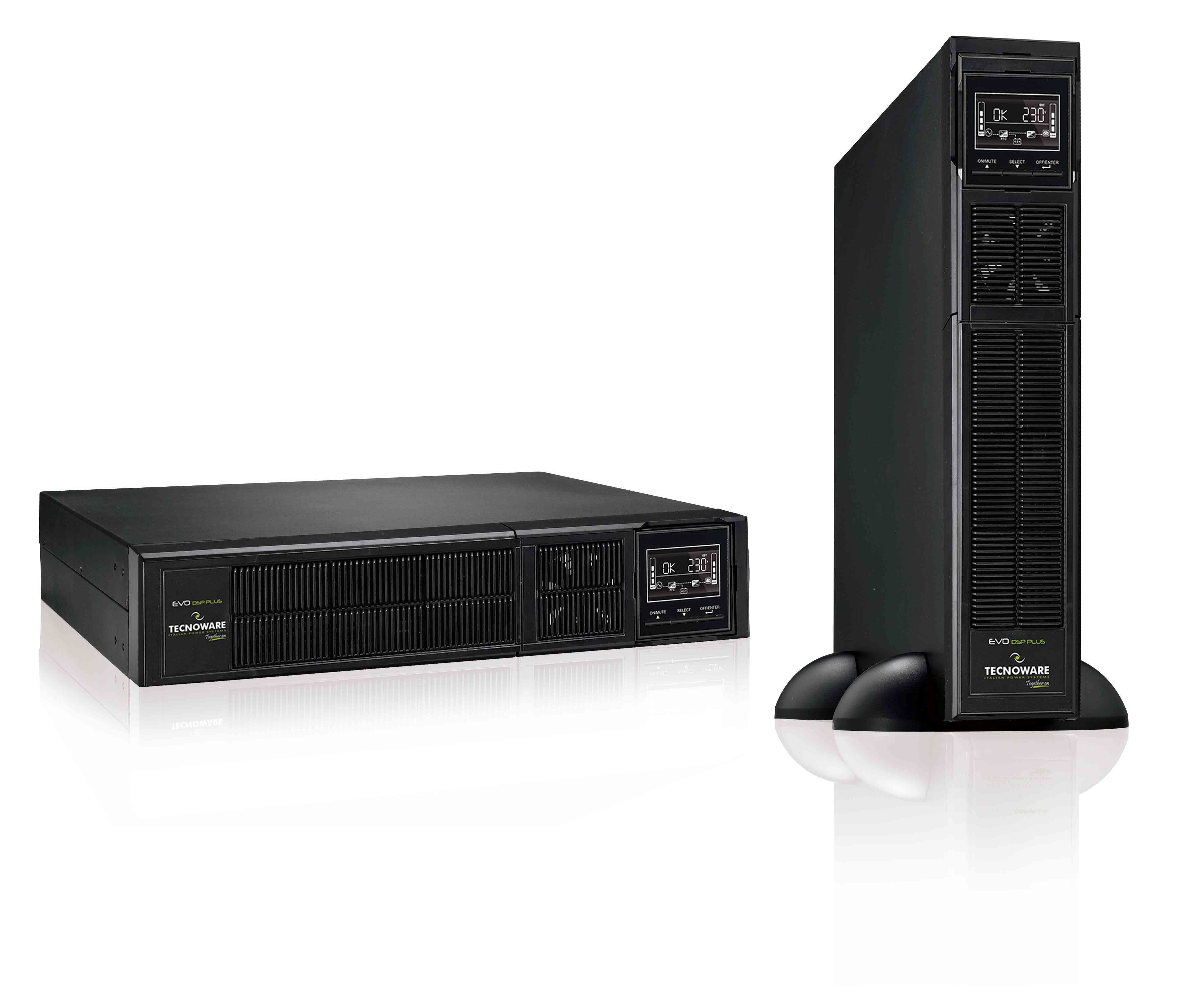 UPS TecnoWare FGCEDP2402RTIEC, 2400 VA, 2160 W, cu management, on-line, 8x C13, 1x C14, 1x USB, 12Vdc / 9AH Sealed Lead-acid, LCD, Tower/Rack 2U, Negru