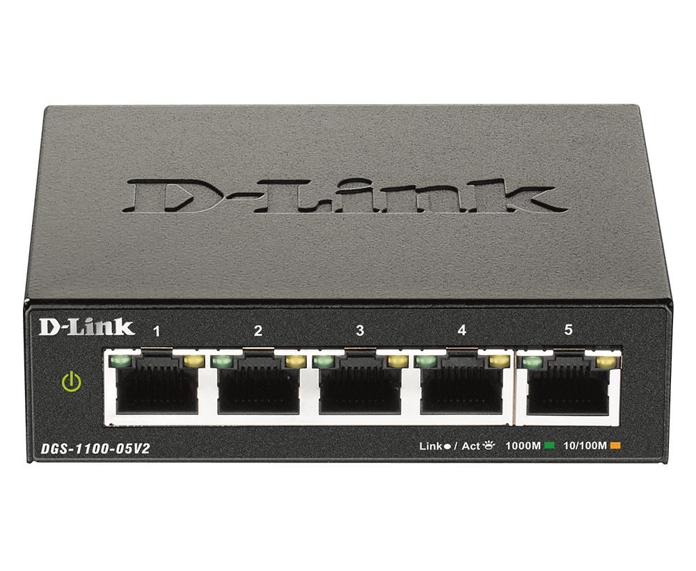 Switch D-Link DGS-1100-05V2/E, 5 porturi 10 / 100 / 1000 MBs