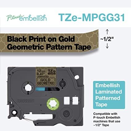 12MM GOLD GEOMETRIC PATTERN TAPE