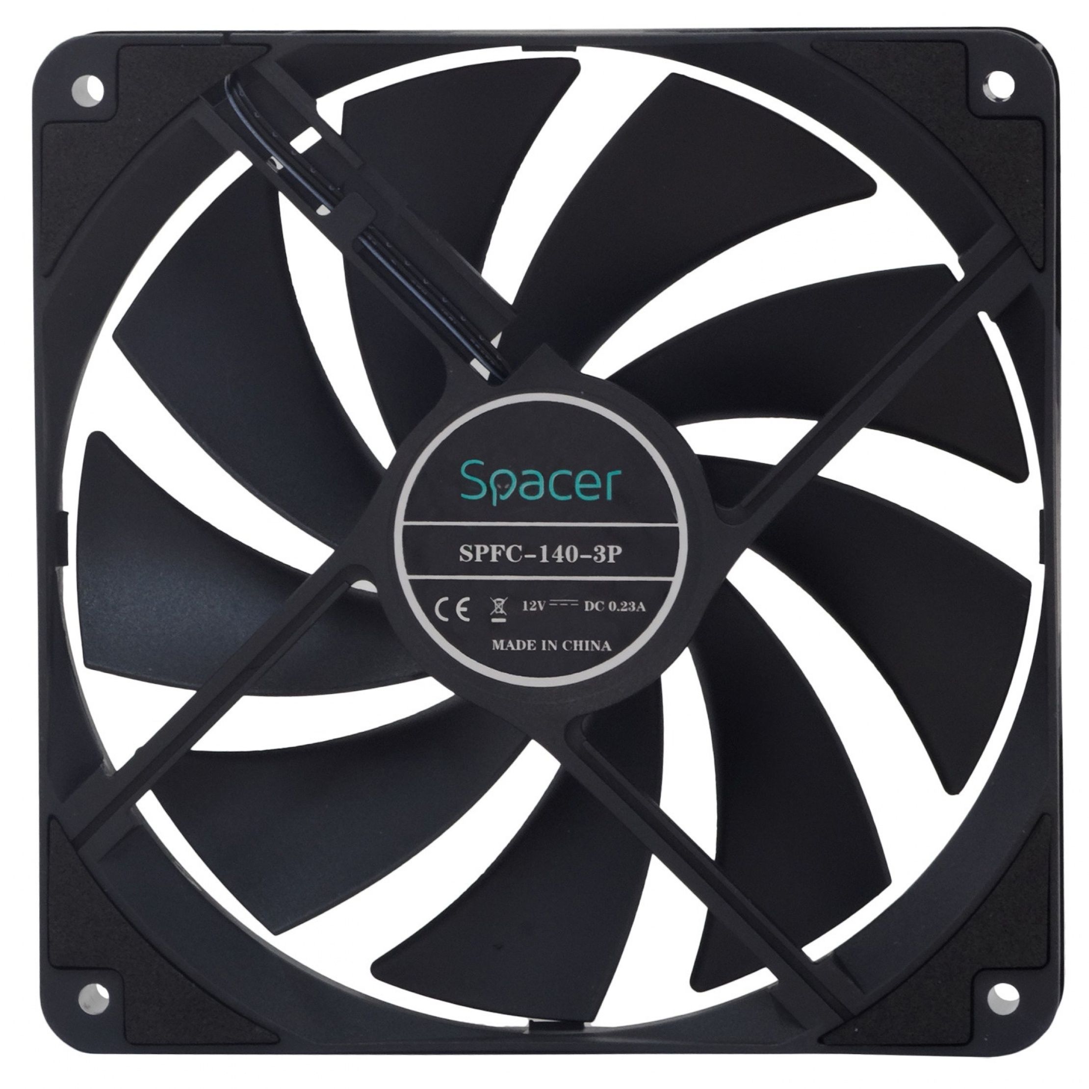 Ventilator Spacer SPFC-140-3P ,140 x 140 x 25 mm ,1400 RPM ,Negru