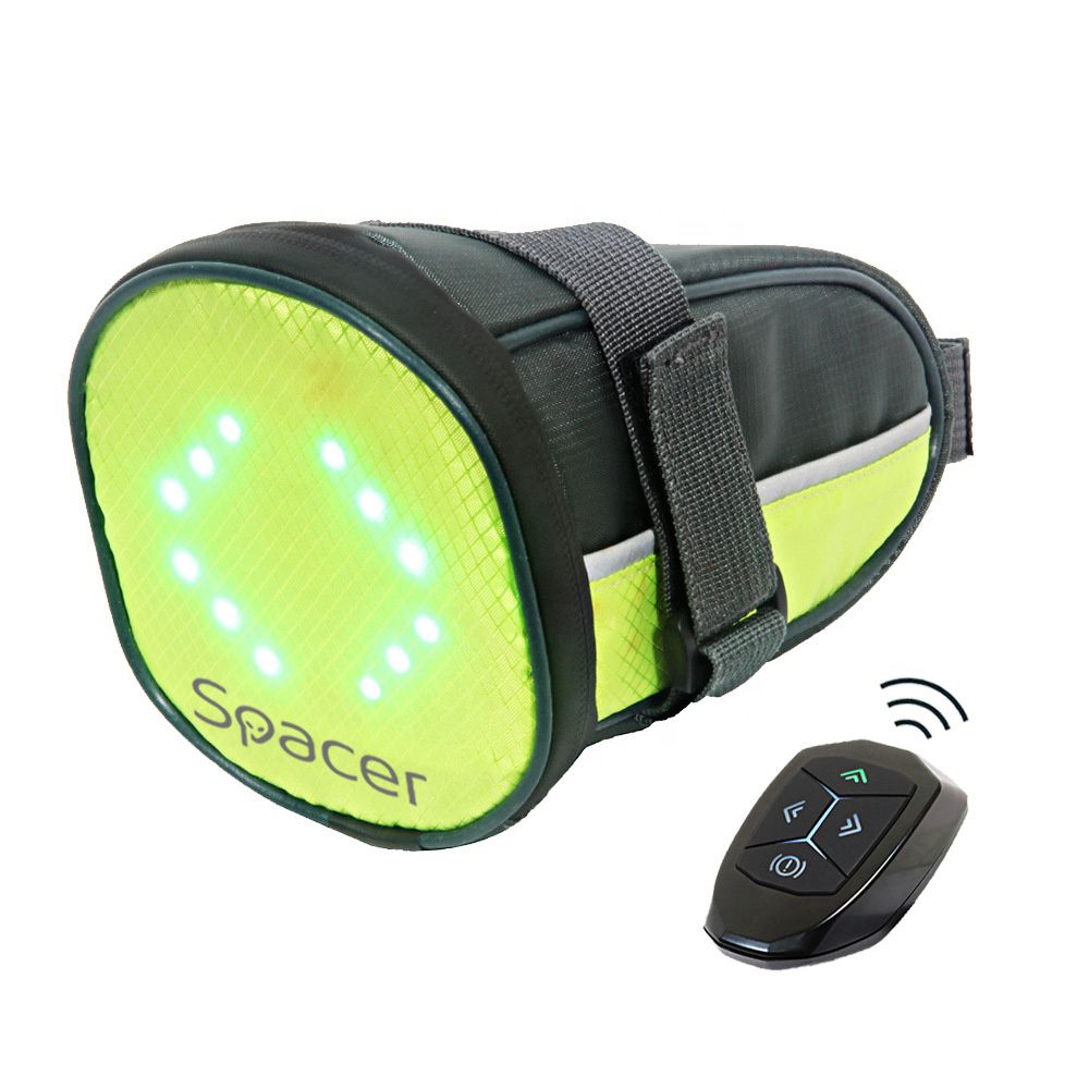 GEANTA reflectorizanta SPACER pentru Bicicleta, cu semnalizare LED prin telecomanda si de montat la sa,  SPBB-LEDSign