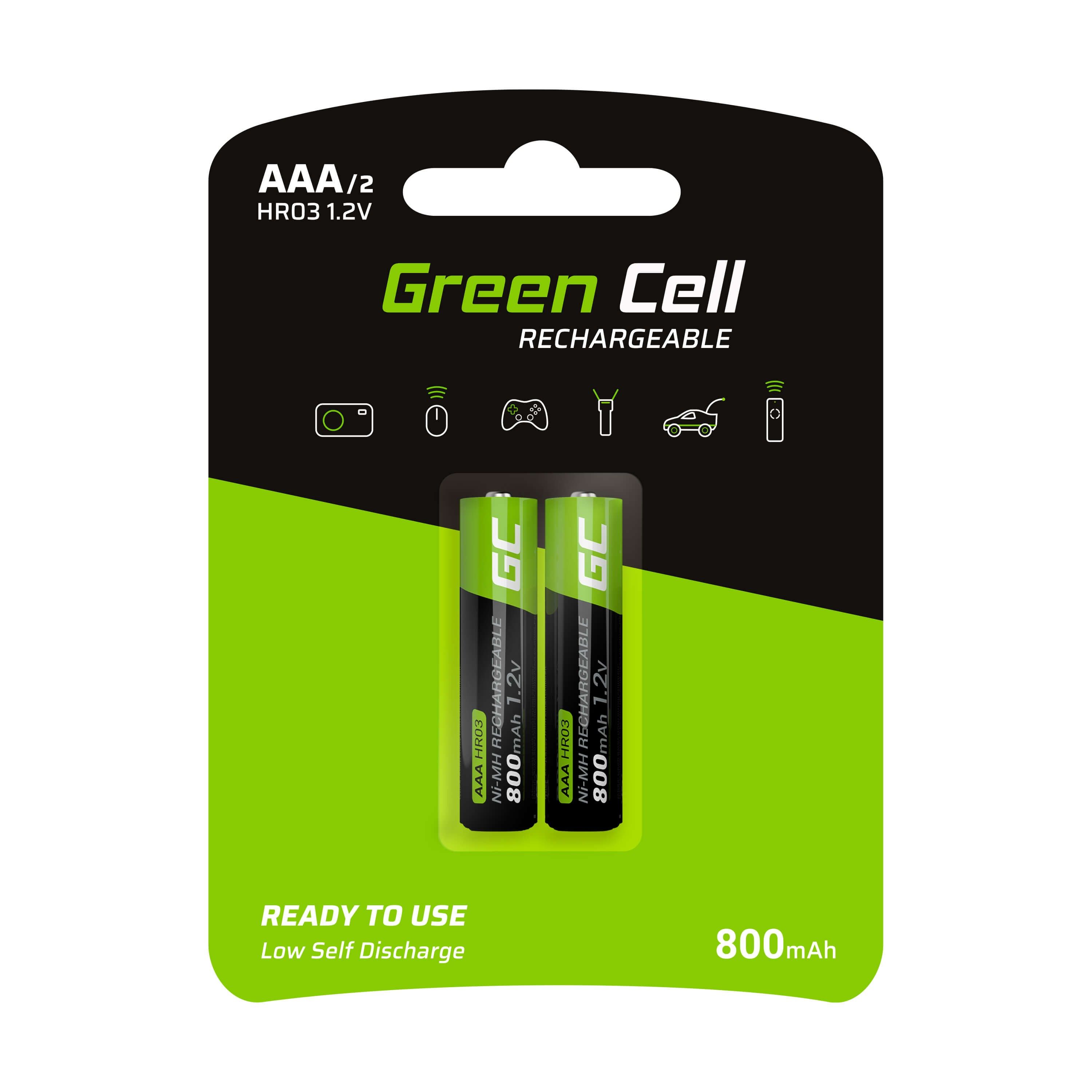 Green Cell GR08 household battery Rechargeable battery AAA Nickel-Metal Hydride (NiMH) 2X AAA R3 800MAH