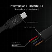 Cablu date Green Cell  USB A - USB C, 25 cm, negru