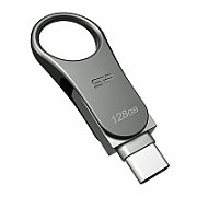 Silicon Power Mobile C80 USB flash drive 128 GB USB Type-A / USB Type-C 3.0 (3.1 Gen 1) Titanium