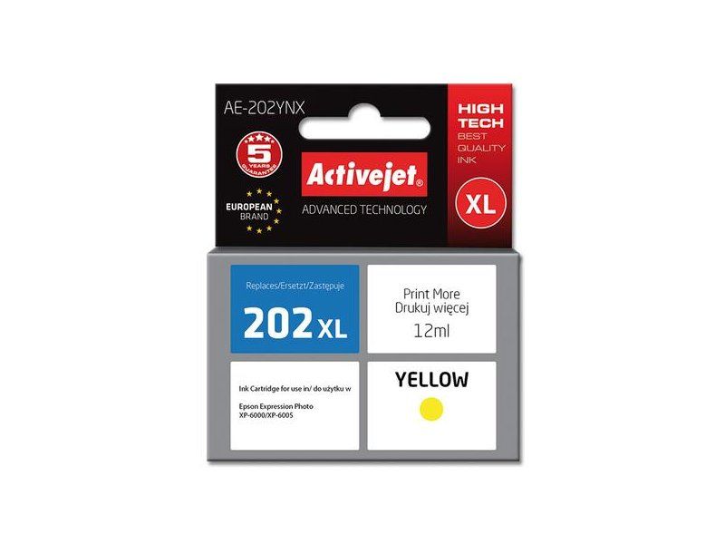 Cartus cerneala Activejet AE-202YNX ,Galben ,12 ml (compatibil cu Epson AE-202YNX)