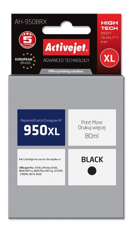 Cartus cerneala Activejet AH-950BRX ,Negru ,80 ml (compatibil cu HP AH-950BRX)