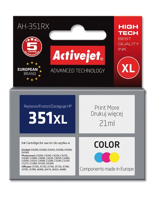 Cartus cerneala Activejet AH-351RX ,Color ,21 ml (compatibil cu HP AH-351RX)