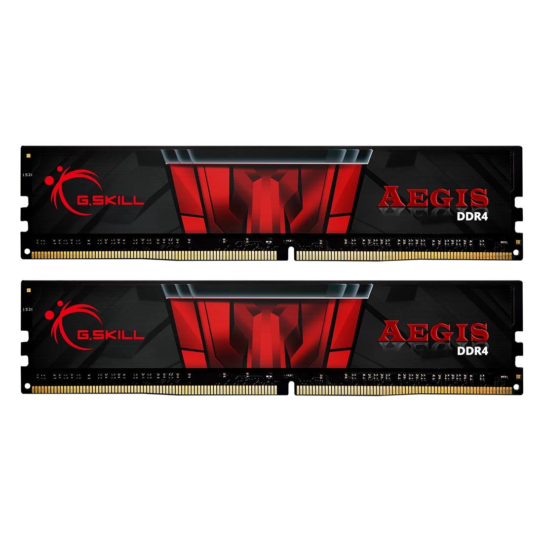 Memorie G.Skill Aegis 16 GB DDR4 2400 MHz CL17, kit 2 x 8 GB, Negru-rosu
