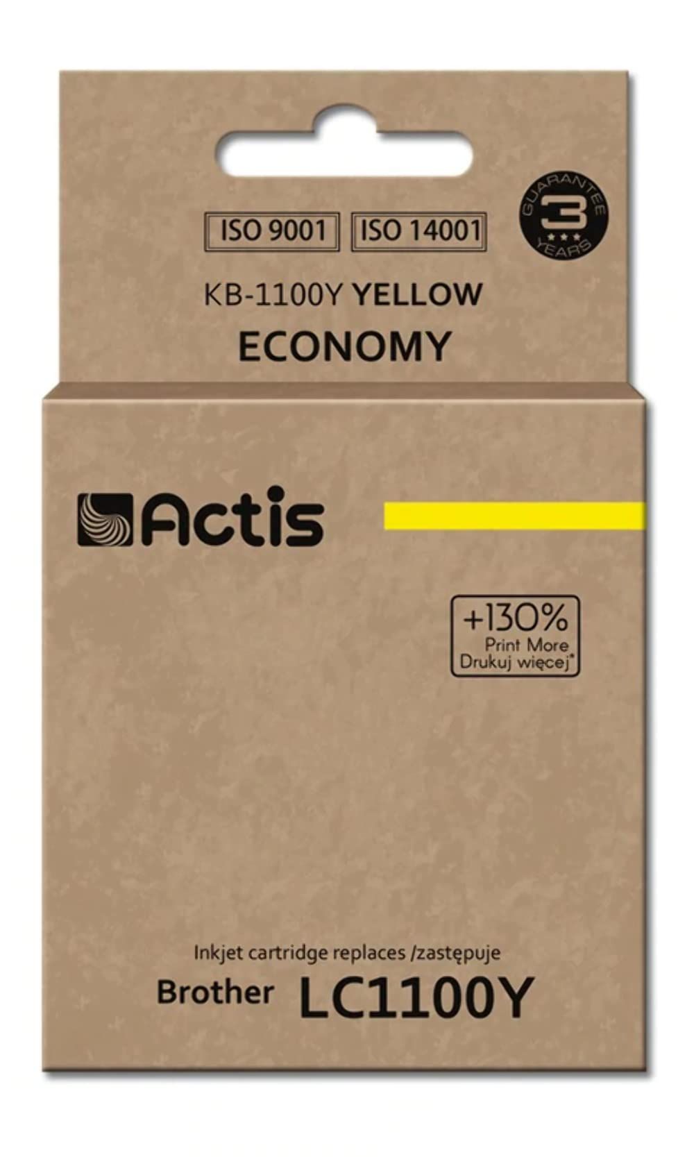 Cartus cerneala Actis KB-1100Y ,Galben ,19 ml (compatibil cu Brother KB-1100Y)