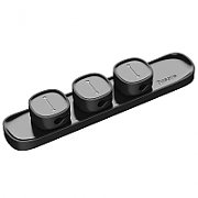 ORGANIZATOR cabluri Baseus Peas, adeziv 3M, trei orificii destinate organizarii prevazute cu magneti, negru  ACWDJ-01
