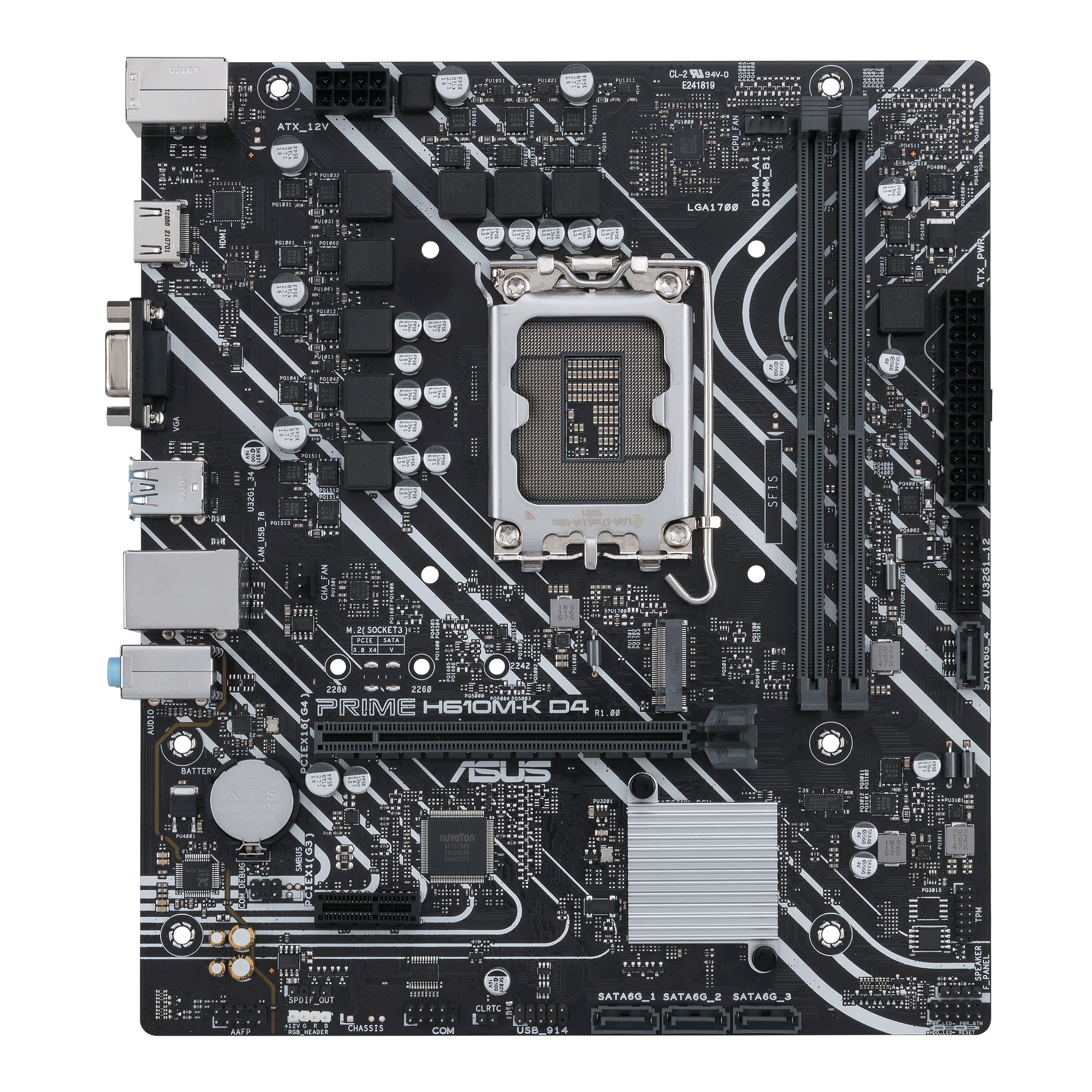 Placa de baza ASUS PRIME H610M-K D4, socket 1700, 2x DDR4 UDIMM, 4x SATA, 1x NVMe, 10x USB-A, mATX