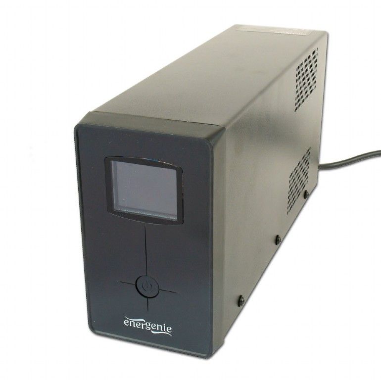 UPS Gembird EG-UPS-032, 850 VA, 510 W, cu management, line-interactive, 1x Schuko, 2x C13, 12V 8Ah LCD, Tower, Negru