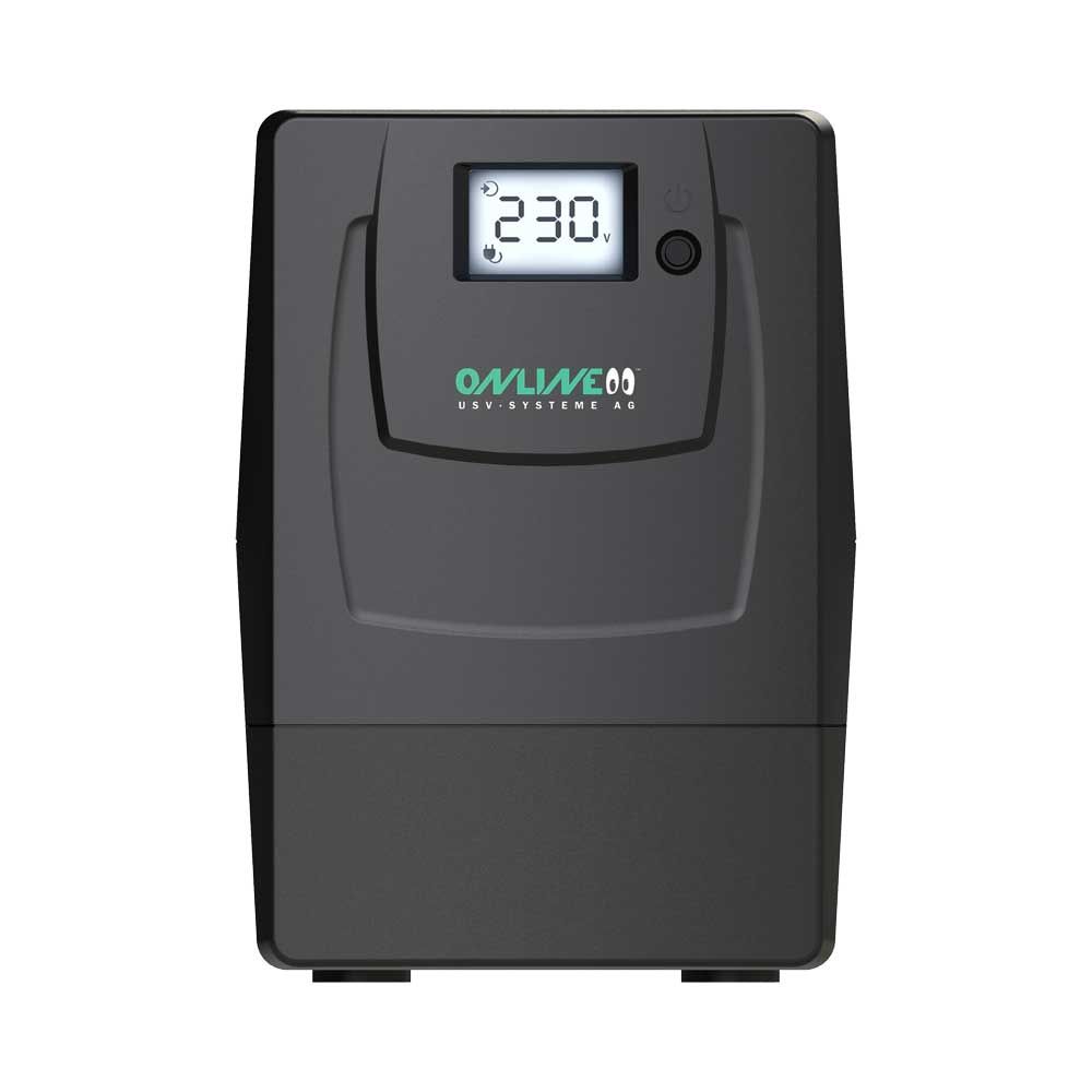 UPS Online USV YS600, 600 VA, 360 W, 2x Schuko, 1x USB, 12V 7Ah 5 minute (50% sarcina), Tower, Negru