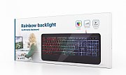 GEMBIRD KB-UML-03 Slim Rainbow backlight multimedia keyboard black US layout