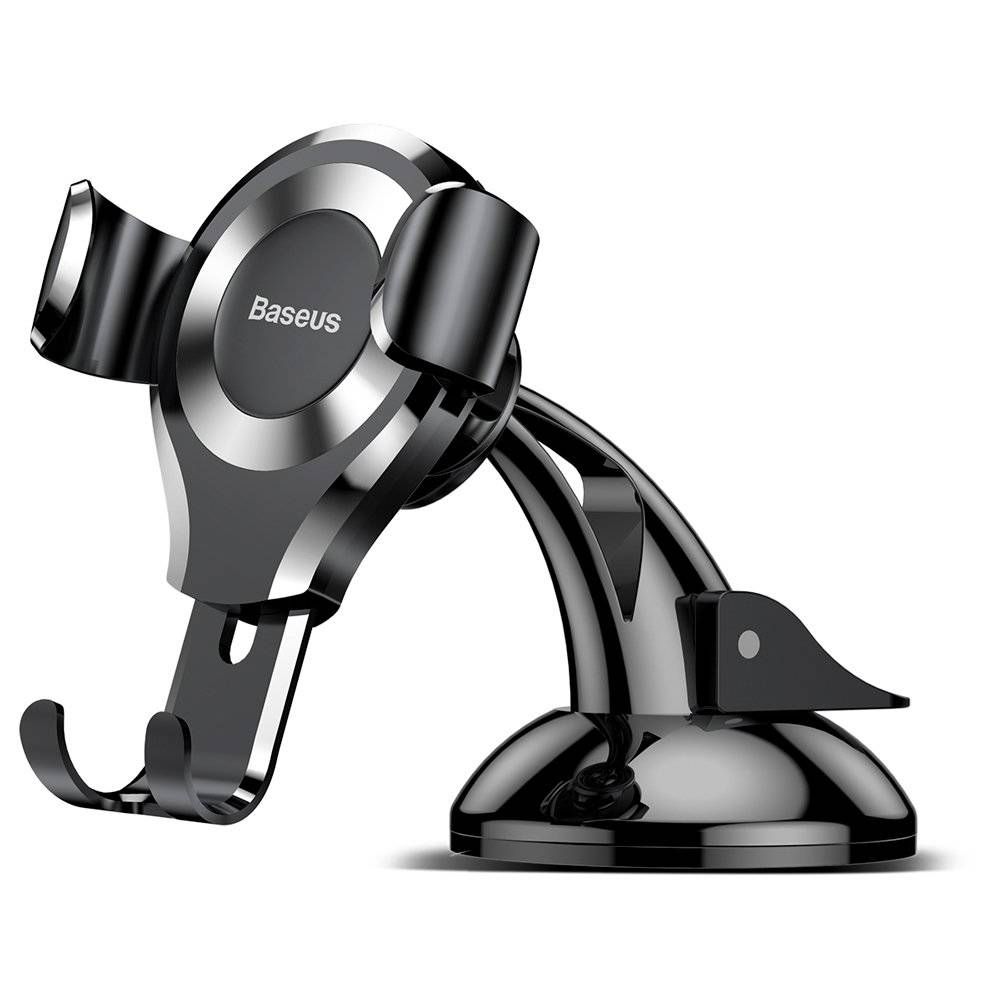 SUPORT AUTO Baseus Osculum pt. SmartPhone, fixare parbriz sau bord prin ventuza, negru + argintiu  SUYL-XP0S