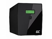 UPS Green Cell UPS09, 2000 VA, 1400 W, cu management, line-interactive, 2x Schuko, 3x C13, 12V/9Ah LCD, Tower, Negru