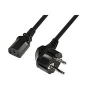 Cablu alimentare, Schuko-C13, black, 2,00m, conector 90 grade, Loglink  CP103